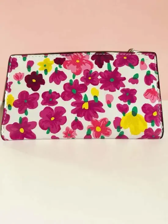 Kate Spade New York Sylvia Marker Floral Small Slim Bifold Wallet - Picture 2 of 6